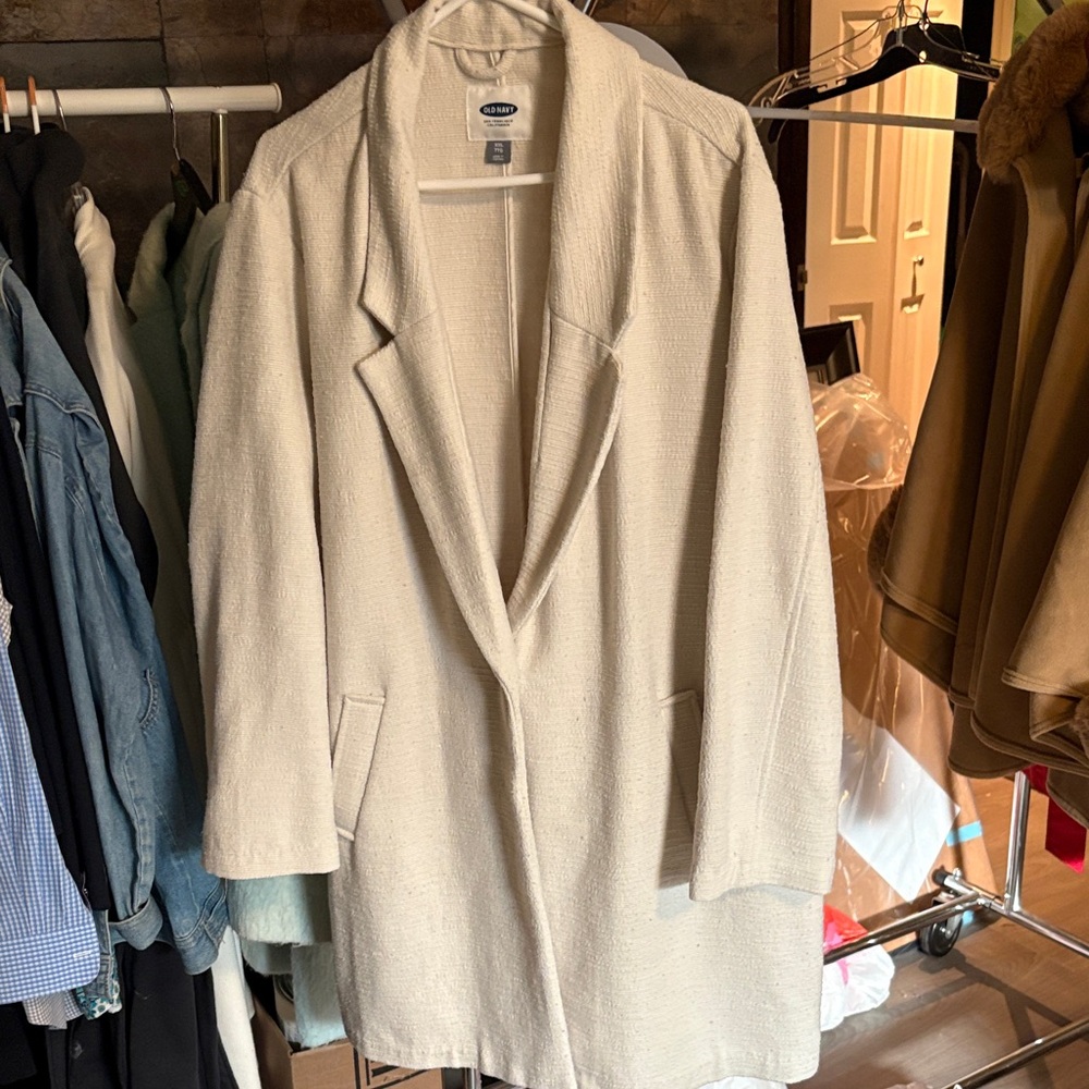 Old Navy Women's Cream Blazer Coat